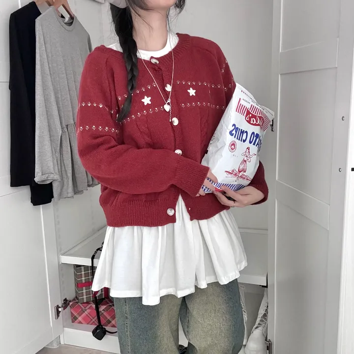주문폭주🔥 [러블리~🧸/도토리🌰] 빈티지 자수 꽈배기 케이블 가디건 봄 가을 겨울 니트 상세 이미지 33