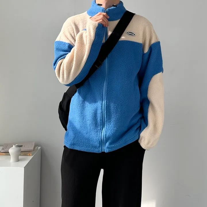 소프트 컬러블록 플리스 집업 자켓 후리스 점퍼 아우터 컬러블록오버핏플리스집업 상세 이미지 32