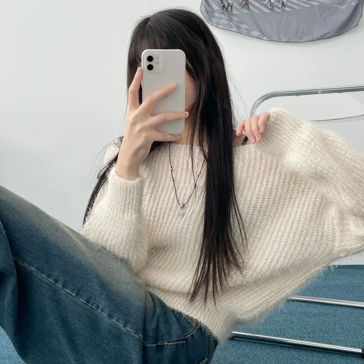 Pine leaf boat nect crop knit 상세 이미지 32