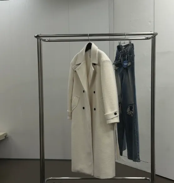 울 오버핏 롱코트 하이넥 벨트세트 더블버튼 겨울코트 2종 상세 이미지 11
