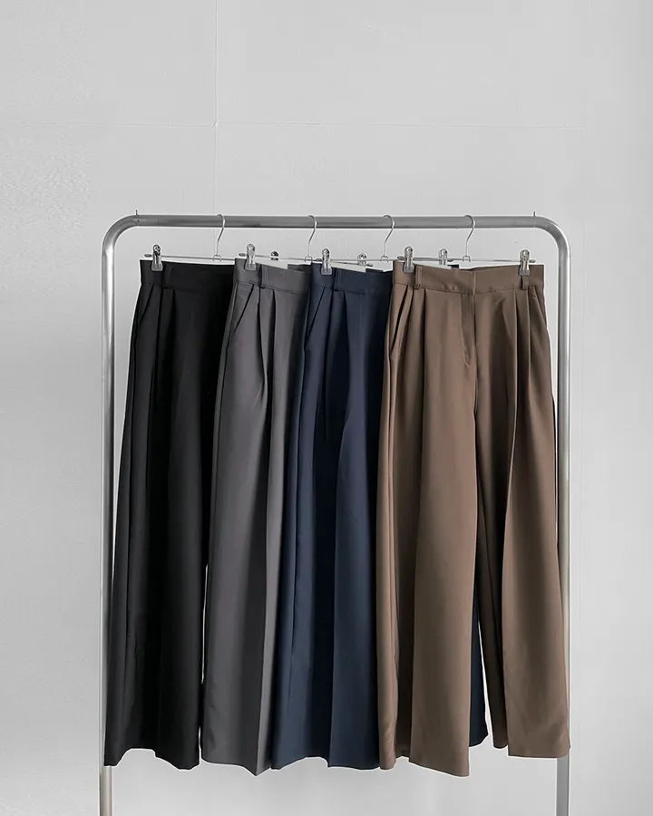 [~3XL/2기장] 르네상스 모더니즘 더블 핀턱 통 와이드 루즈핏 슬랙스 긴바지 롱팬츠 상세 이미지 69