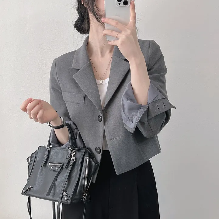 봄자켓*.* [패드없는, 퀄리티굿] 소매트임 크롭 자켓 상세 이미지 37