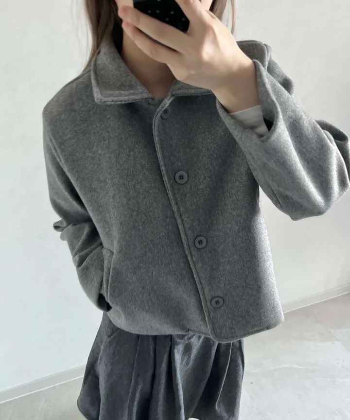 [💥주문폭주💥] 카라 숏코트 자켓 (4color) 도쿄룩 일본여행룩 간절기자켓 하객룩 숏코트 상세 이미지 14