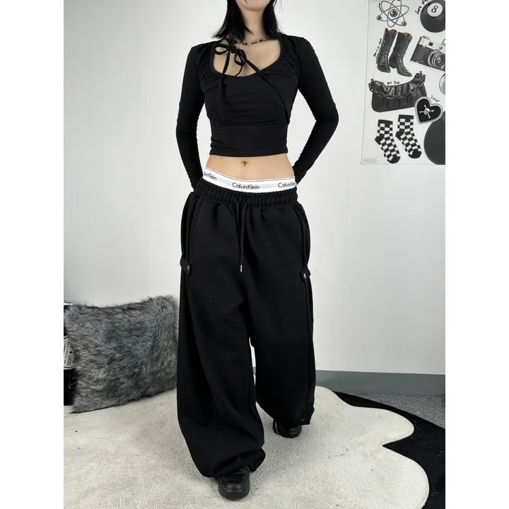 기모선택❤️[UNISEX/소장추천!/6color!]데이유 비죠 스냅 버튼 포인트 루즈 와이드 벌룬 트레이닝 팬츠(3-5일 여유주문) 상세 이미지 26