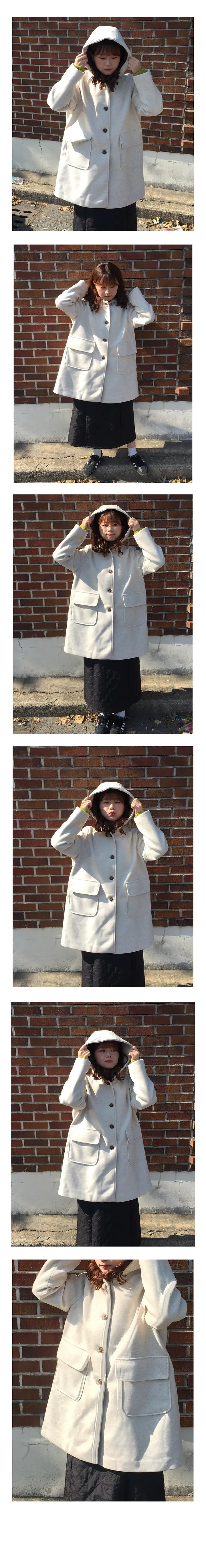 [굿퀄리티] 러블리 포켓 하프 후드코트 3color 상세 이미지 5