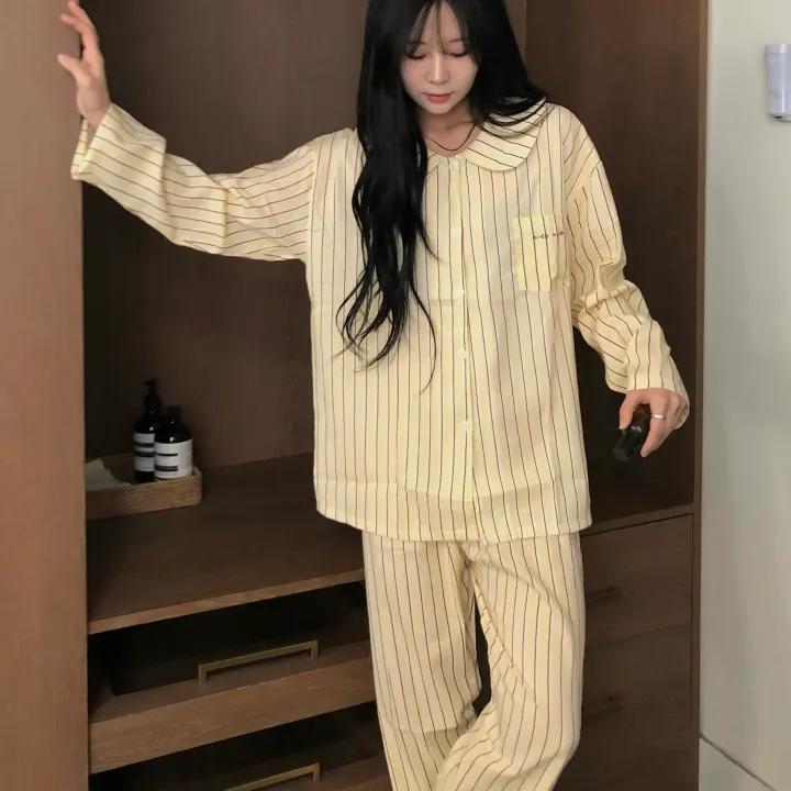 [💛남녀공용/당일출고💛] 스트라이프 잠옷 세트 오버핏 홈웨어 (2color) 상세 이미지 4