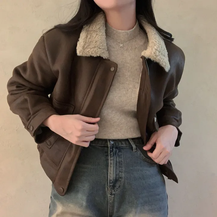 [양털안감🖤/겨울무스탕]고급빈티지무드, 소프트 스웨이드 양털 무스탕 점퍼 자켓 상세 이미지 43
