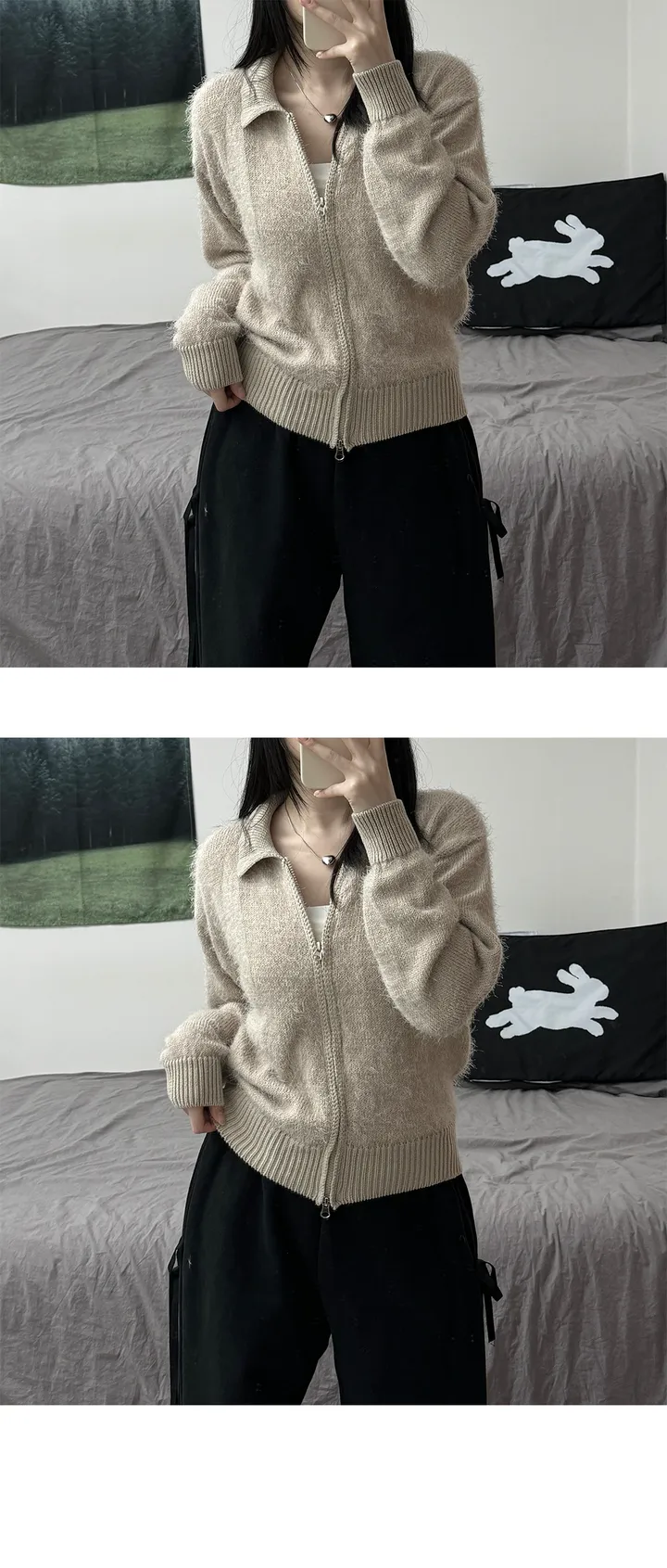 Angora Two Way Cara Zip-Up 앙고라 투웨이 카라 집업 상세 이미지 16