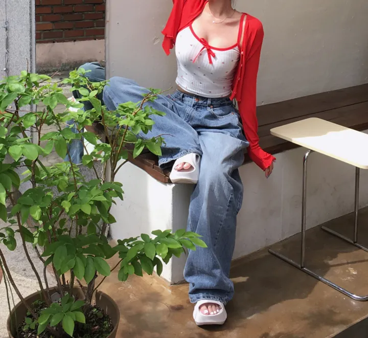[만능코디!/핏보장🧚] 살안타템 쿨링 찰랑 커버업 여리 클로즈 브이넥 프릴 물결 가디건 (국내제작) 상세 이미지 6