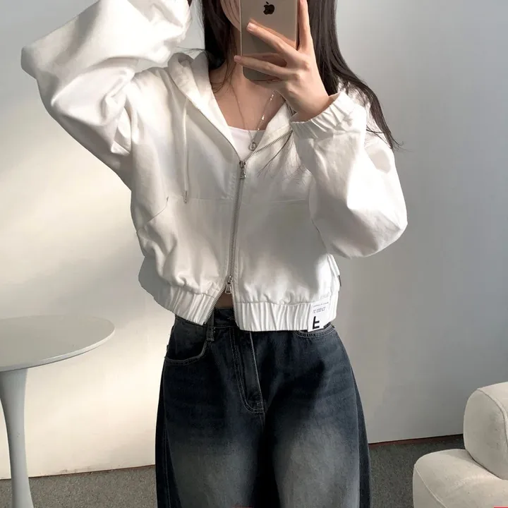 [얼굴소멸/핏잡혀있는] 루니 코튼 루즈핏 후드 집업 점퍼  크롭 후드 자켓 상세 이미지 10