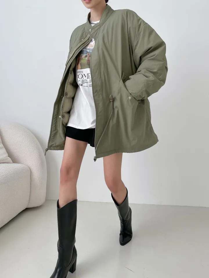 핏 숏 패딩 개파카 야상(3컬러/안감 누빔패딩 탈부착 가능) 상세 이미지 19