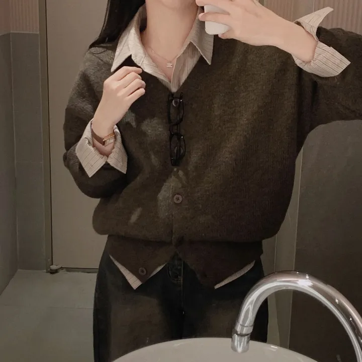 [인생가디건🤍]극여리 루즈핏 울 브이넥 니트 가디건 - 8color 상세 이미지 48