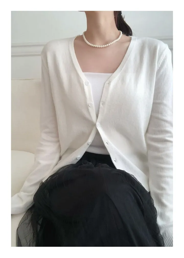 [리뷰극찬❤️/부드러움🔥👍/기본핏]  러프 브이넥 극세사 가디건 상세 이미지 25
