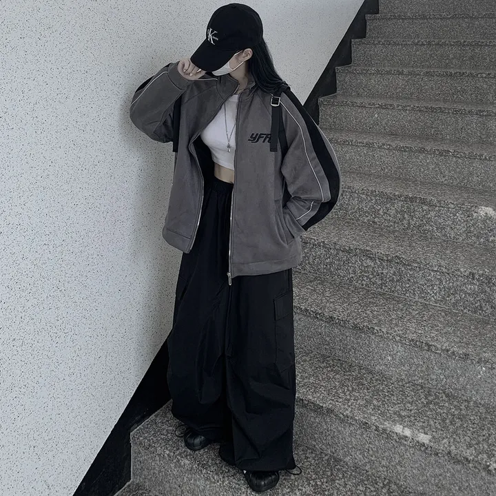 [보온력갑!/겨울까지] 스웨이드 하이넥 배색집업 오버핏 후리스자켓 점퍼 상세 이미지 10