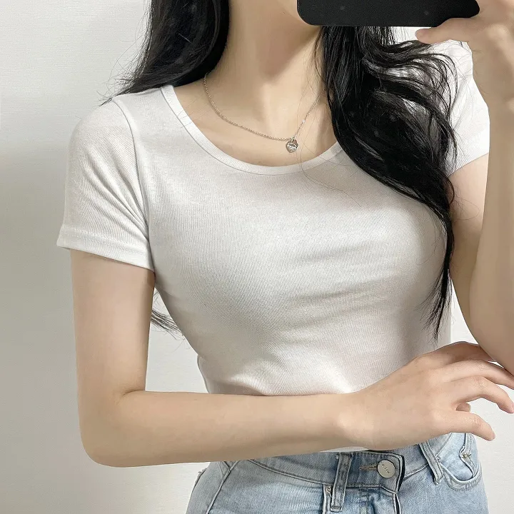 [🔥단독13컬러/7만장돌파🔥묶음할인]유넥 팔라인 이뻐보이는 VER2. 쫀쫀 면 반팔티셔츠 상세 이미지 4