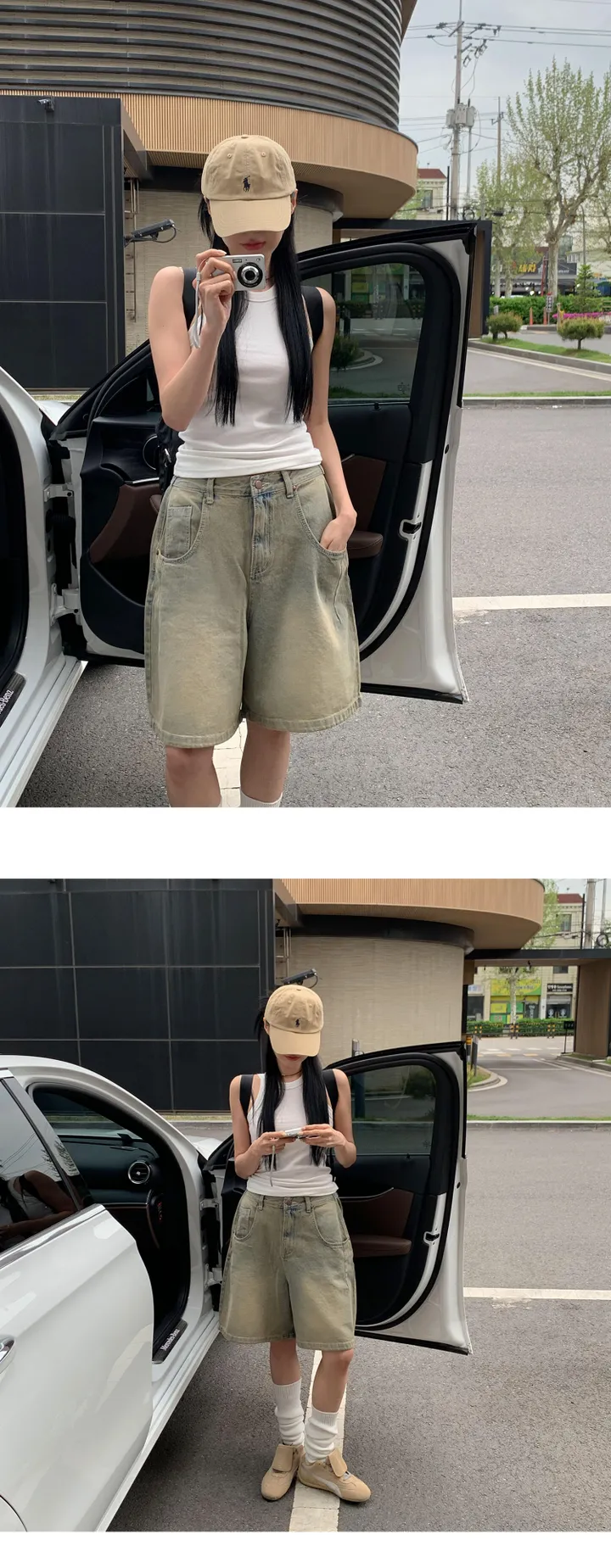 [모델극찬/허리조절 ok 🧡] 투버클 버뮤다 빈티지 워싱 데님 7부 팬츠 pt 상세 이미지 15