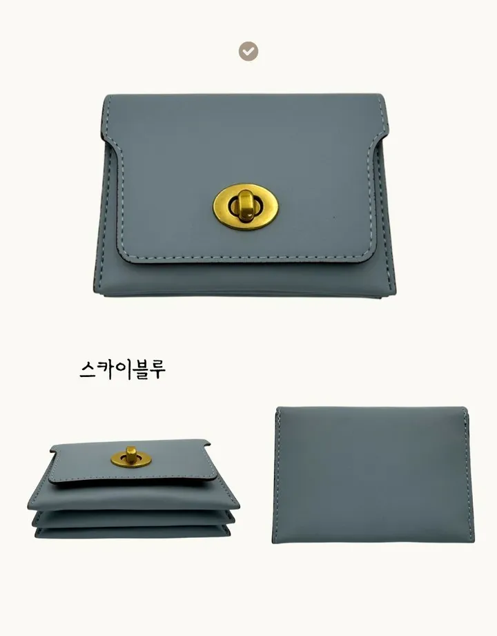 (당일배송/퀄리티보장)금장버튼 카드지갑 반지갑 상세 이미지 8