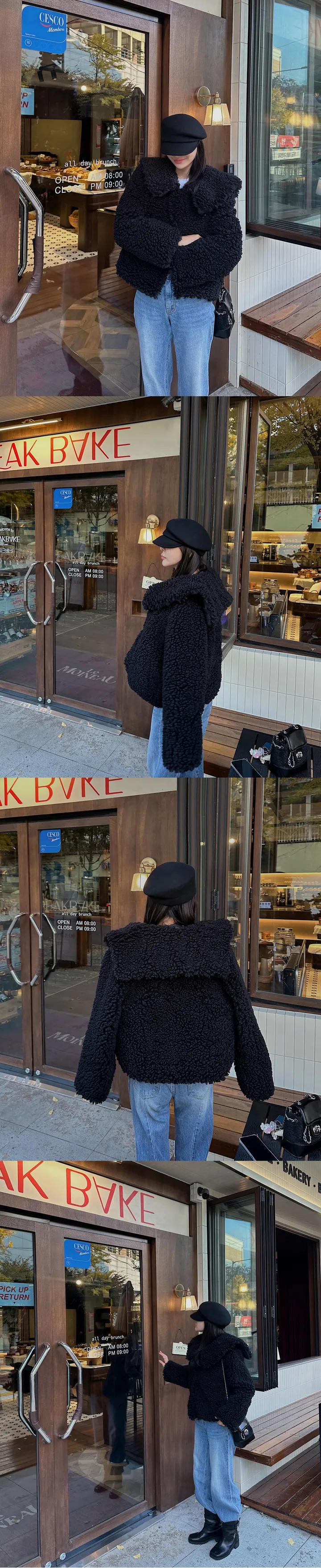 [고퀄/가벼운페이크퍼]비숑퍼자켓 세일러카라퍼자켓 상세 이미지 10