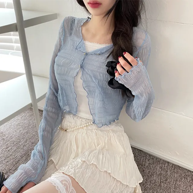 러핀 레이스 시스루 워머 가디건 상세 이미지 37
