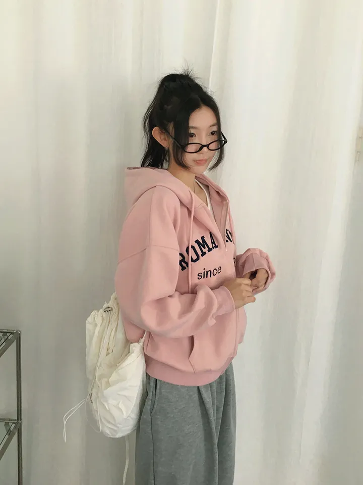 [퀄보장!🤍/6color 자수레터링 아방핏 데일리 후드집업] 로맨틱자수레터링후드집업 상세 이미지 20