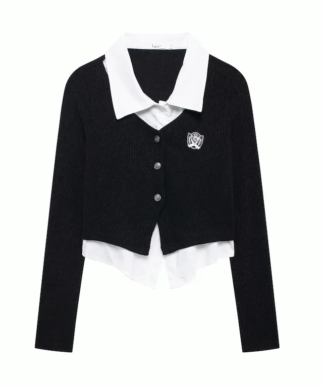 (당일출고+주문폭발+3color)폴로 카라 니트 패치워크