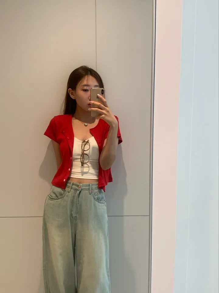 당일발송🌹[플라워 펀칭] 로지 반팔 가디건 - 4컬러 봄 여름 가을 상세 이미지 12