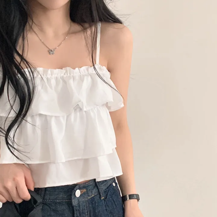 [베스트재진행] 메리미 프릴 캉캉 뷔스티에 크롭 끈나시;2col 상세 이미지 24