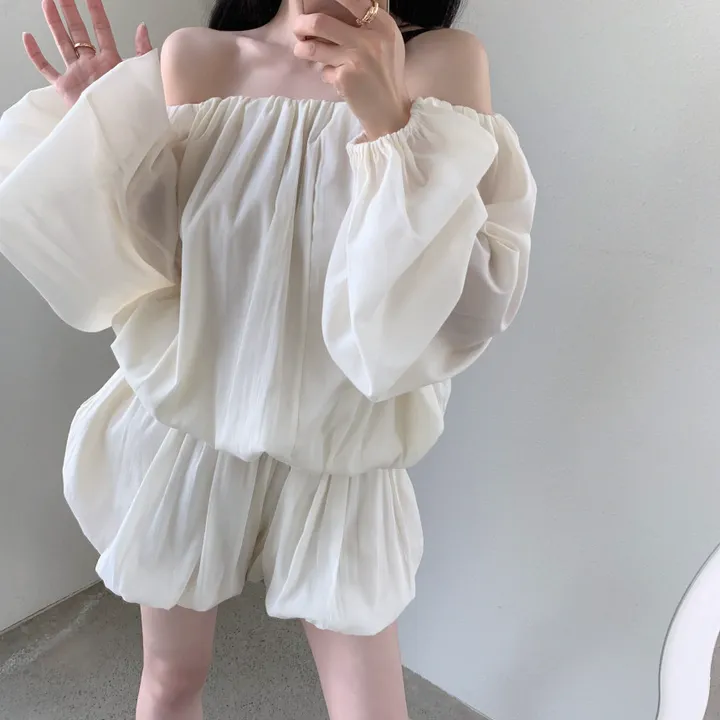 아브 볼륨 퍼프블라우스+ 밴딩 숏팬츠 투피스 상세 이미지 12