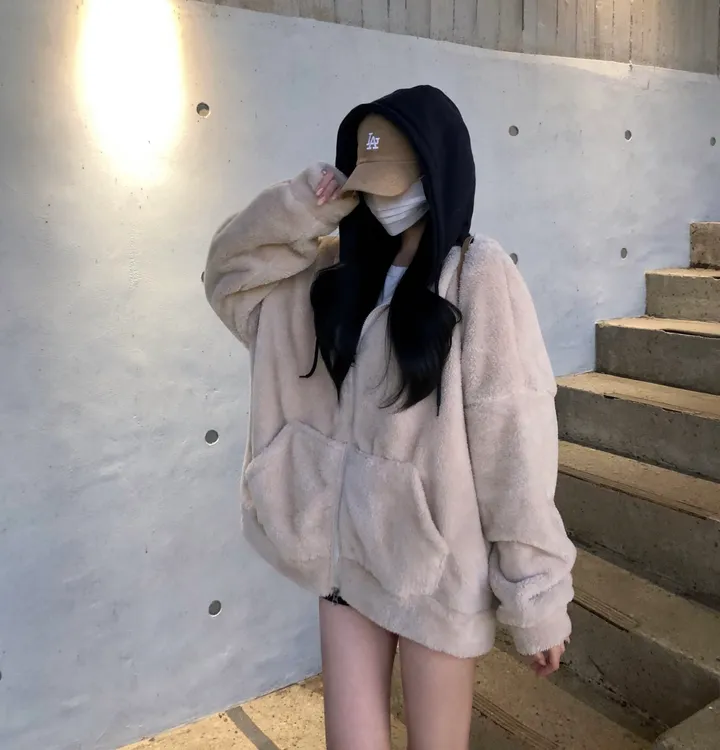 당일🚀[보온성갑/남여공용] 포근 양털 보들 플리스 투웨이 집업 곰돌이 후드 후리스 상세 이미지 30