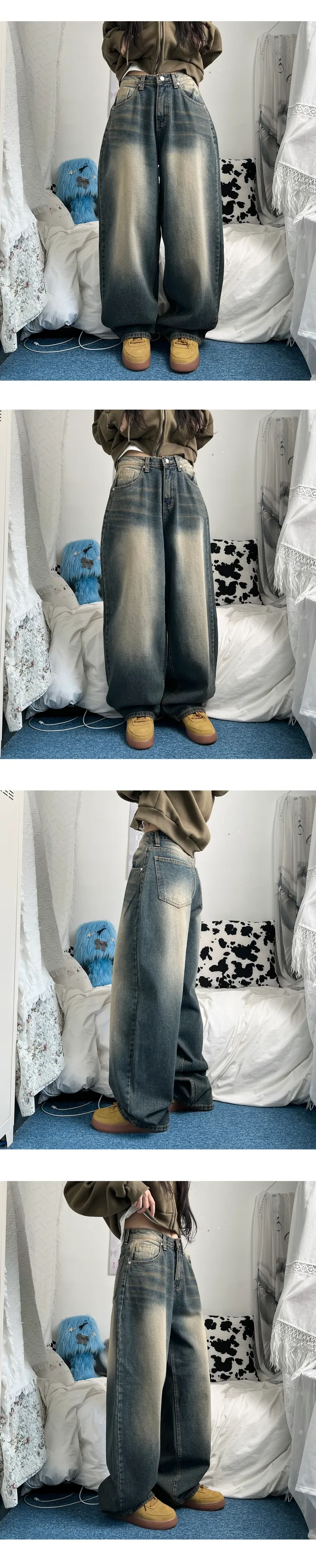 clay washing denim wide pants 상세 이미지 11