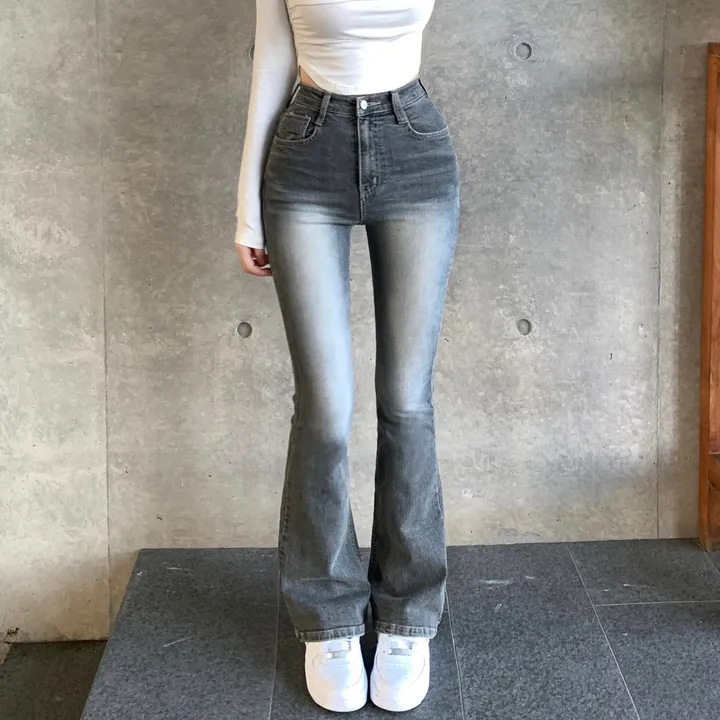 [XS~/자체제작🖤/숏&롱] #자스민벨 바비 하이웨스트 워싱 그레이 흑청 슬림 롱 부츠컷 데님 인생 팬츠 청바지 키큰녀 키작녀 기장선택 상세 이미지 23