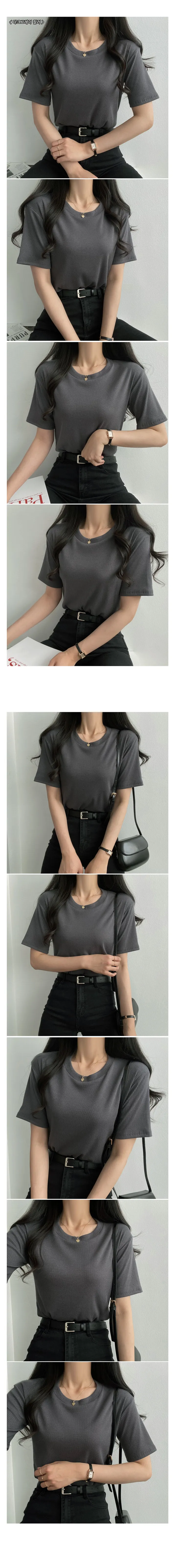 (1+1=2장) 탄탄하고 부드러운 골지 반팔 티셔츠 상세 이미지 12