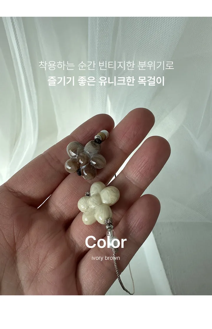 [써지컬] 에바 초커 플라워 목걸이 상세 이미지 2