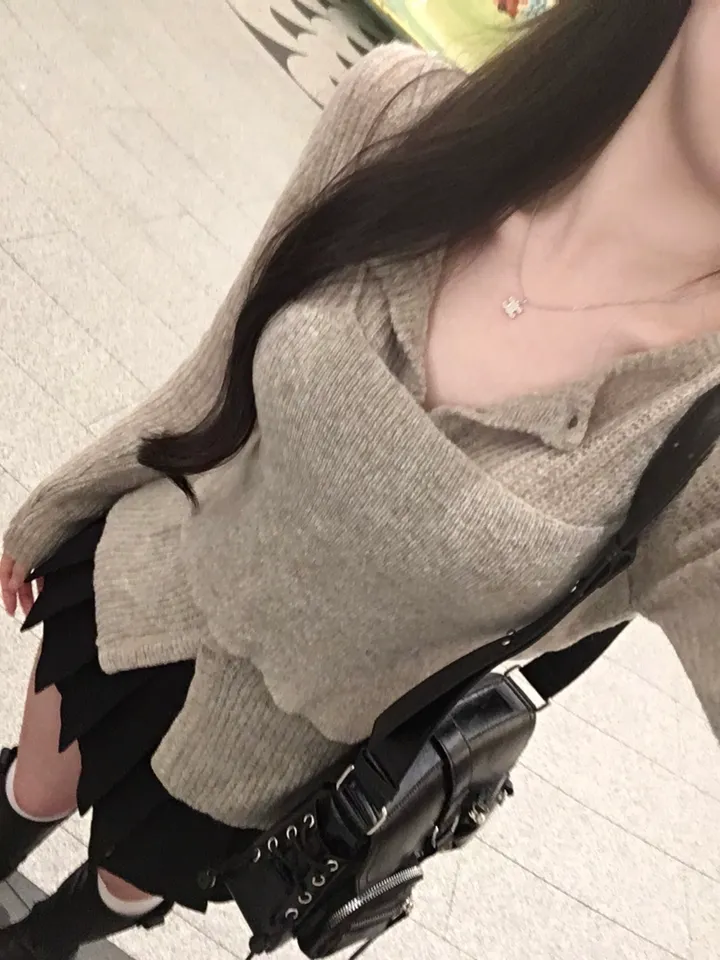 [ 초여리핏 ] 라마르 레이어드 뷔스티에 가디건 세트 상세 이미지 15