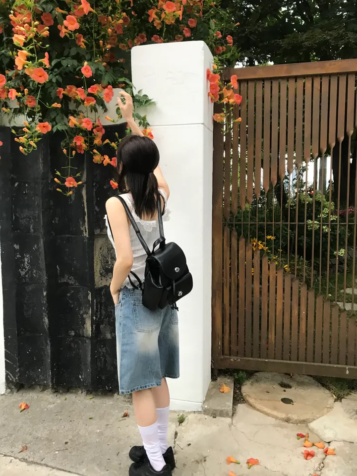 블랙 레더 미니 백팩 상세 이미지 22