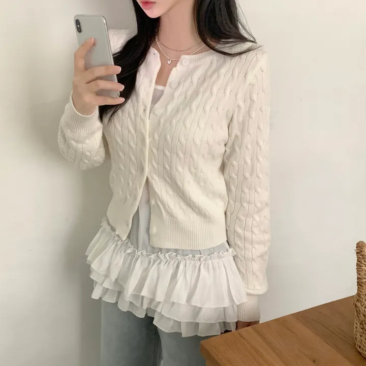 [NEW봄신상✨]데일리 라운드넥 베이직 기본 꽈배기 가디건 긴팔 9color 상세 이미지 27