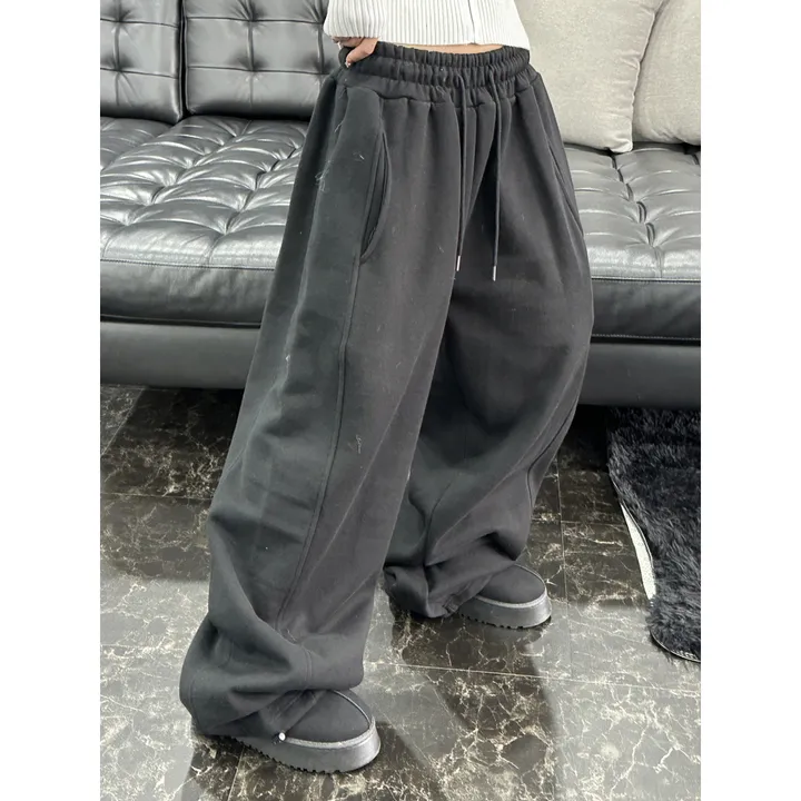 ❤️‍🔥누적판매8,000 돌파 기념❤️‍🔥[UNISEX/기모 ver.🤧/소장추천!]럽 올 컬러 와이드 스트링 트레이닝 팬츠(5color) 상세 이미지 6