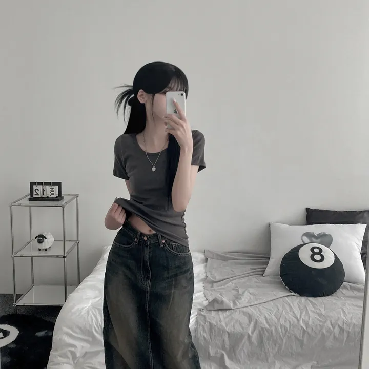 daily slim-fit short sleeve t [ 기본핏 라운드 슬림핏 스탠다드 숏 반팔 티셔츠 ] 상세 이미지 24