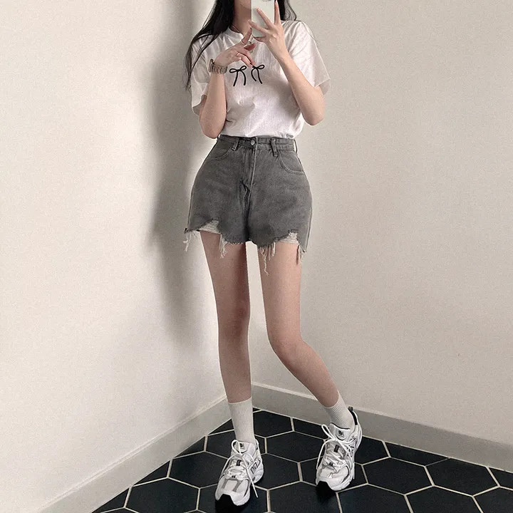[데일리/꾸안꾸] 여름 필수템, 퓨어 워싱 데미지 데님 숏팬츠 상세 이미지 22