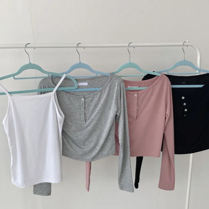 [2set/나시포함!] 단추 크롭 긴팔 세트 3color 상세 이미지 20