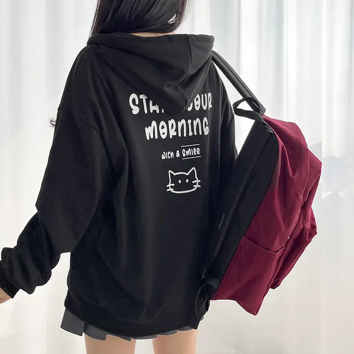 냥냥이 백레터링 오버핏 후드집업 ✔️후드집업 후드 집업 오버핏후드집업 캐릭터 뒷나염 교복후드집업 학생후드집업 빅사이즈 상세 이미지 24