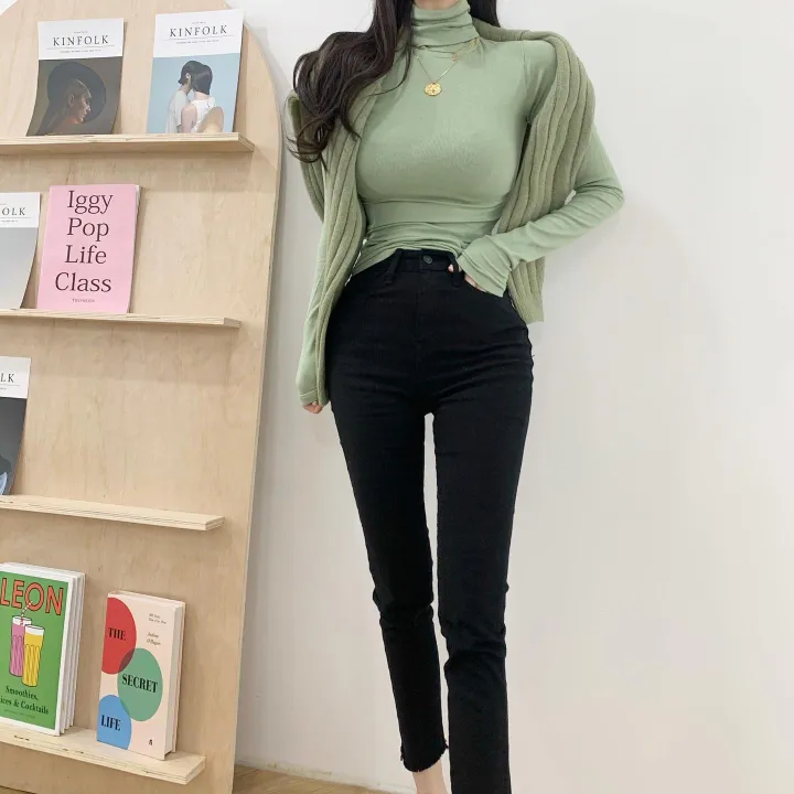 *후기보장*[고퀄필수템/핏보장] 피치기모! 쫀쫀보들 스판슬림 잔골지 목폴라 목티 기모티 상세 이미지 8