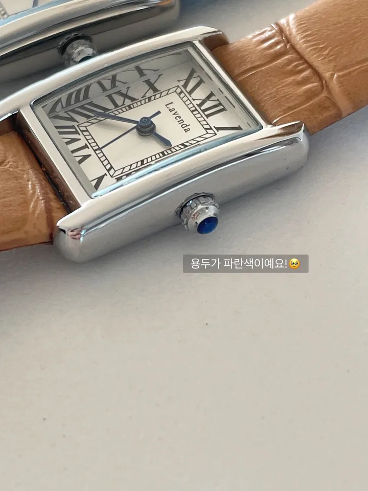 여성용 사각 스퀘어 라벤다 lavenda 탱크 가죽시계 2color 상세 이미지 6