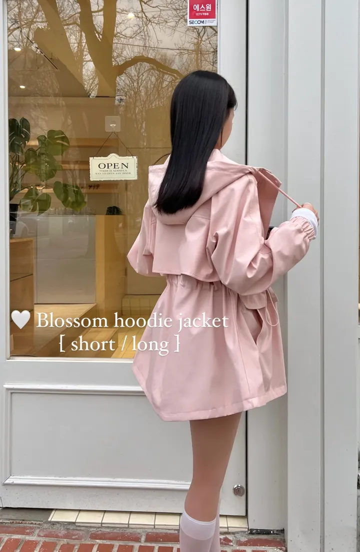 *숏or롱* [MADE🧵] *당일배송* 블라썸 스트링 후드 야상 점퍼 (5color) 간절기 봄자켓 봄야상 봄트렌치 하프트렌치 크롭야상 바람막이 상세 이미지 7