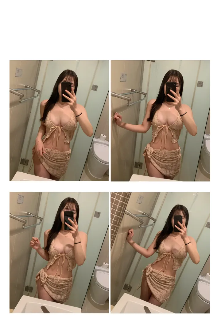 [당일출고/M-XL]3PCS 빅사이즈 프릴 레이스 랩 스커트 비키니 수영복 세트3color 상세 이미지 18
