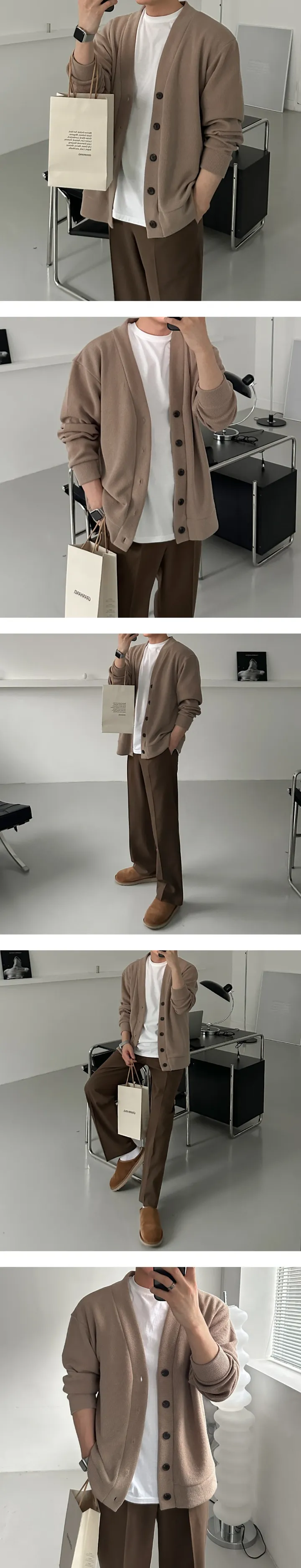 M-5XL 빅사이즈 남녀공용 오버핏 골지 가디건 (7color) 상세 이미지 5