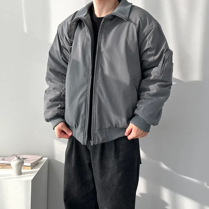 핏보장 남녀공용 숏패딩 집업 오버핏 아우터 잠바 패딩 점퍼 오버핏스탠드넥항공점퍼 상세 이미지 8