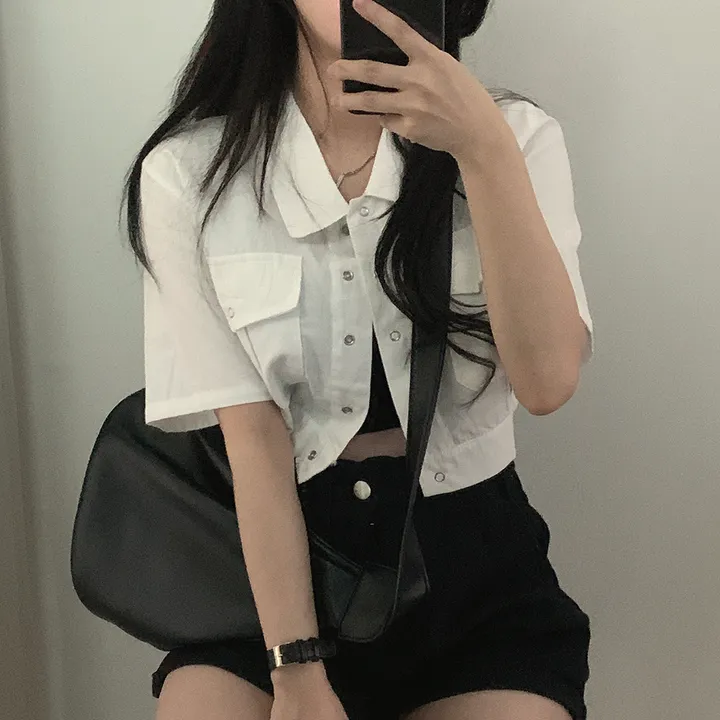 [여름*.*/핏보장🤍] 아몬드 야상 크롭 반팔 자켓 상세 이미지 45