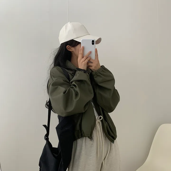 [ 봄신상 ]루즈핏 투웨이 레자 숏점퍼 상세 이미지 14