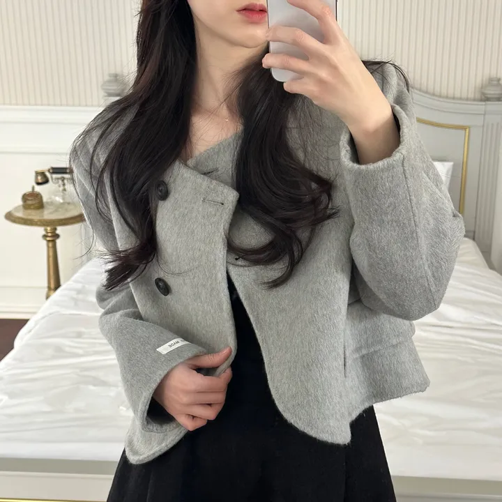 [핸드메이드] 울 더블 버튼 숏코트 상세 이미지 21